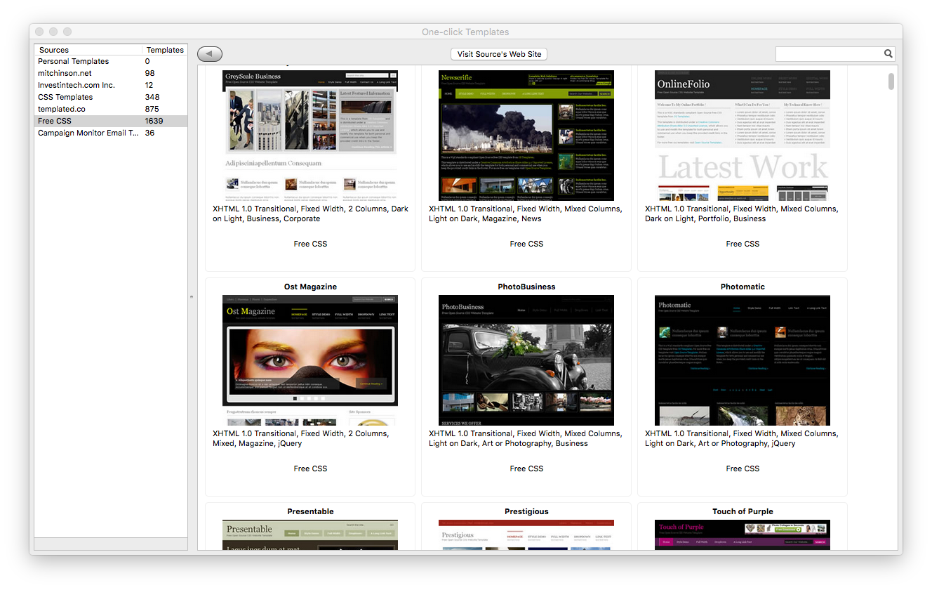 Templates manager